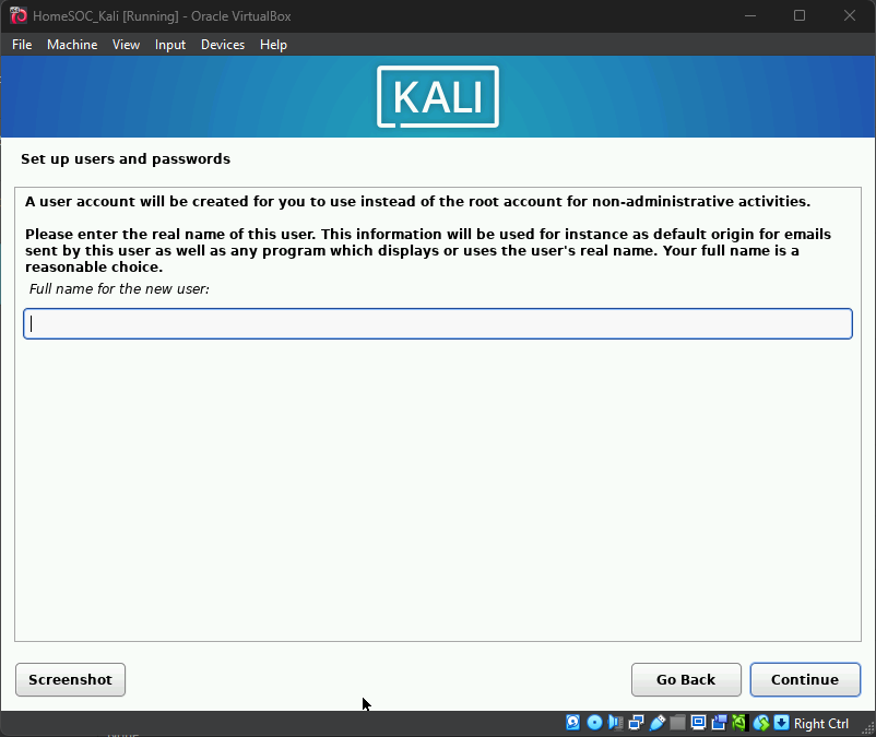 Kali Linux Setup | Home SOC Lab Setup Project